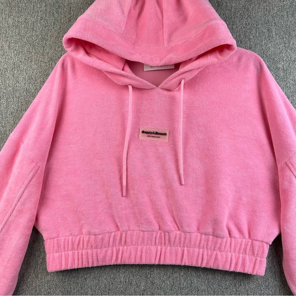 Supply And Demand New York City Pink Terry Cropped Hoodie New Women’s Size S - Picture 3 of 8